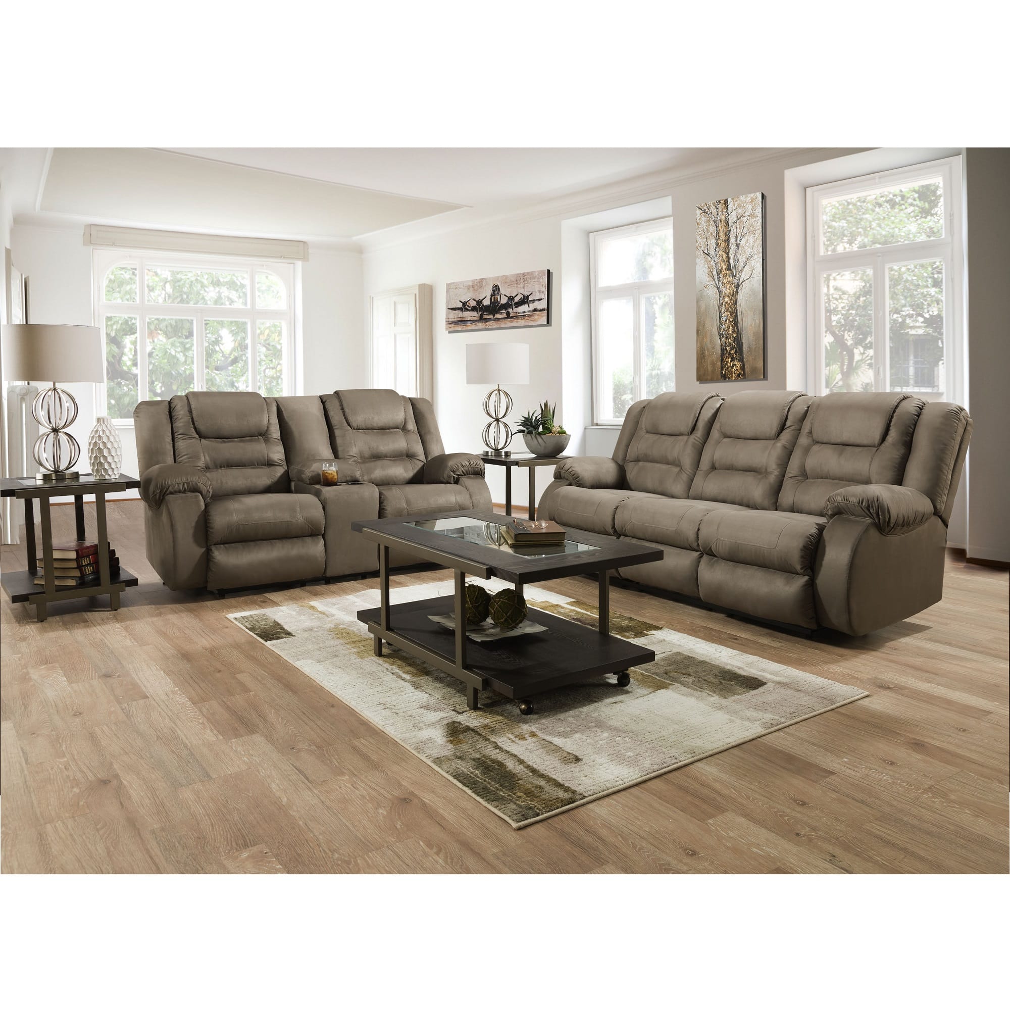 Rent To Own Ashley 2 Piece Sheridan Reclining Living Room